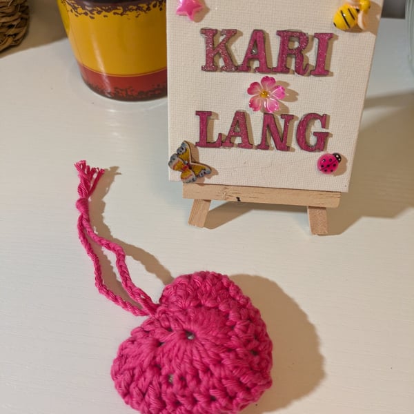 Crochet Lavender hearts