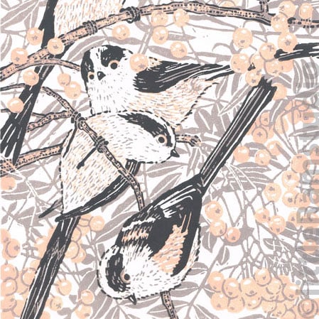 Long-tailed Tits - Original hand cut limited edition linocut print