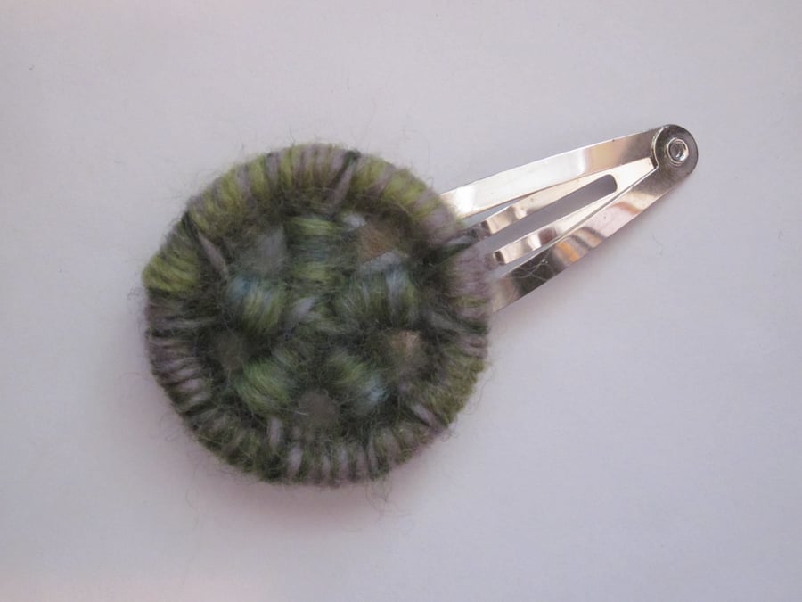 Woolly windmill dorset button hair clip - Winter