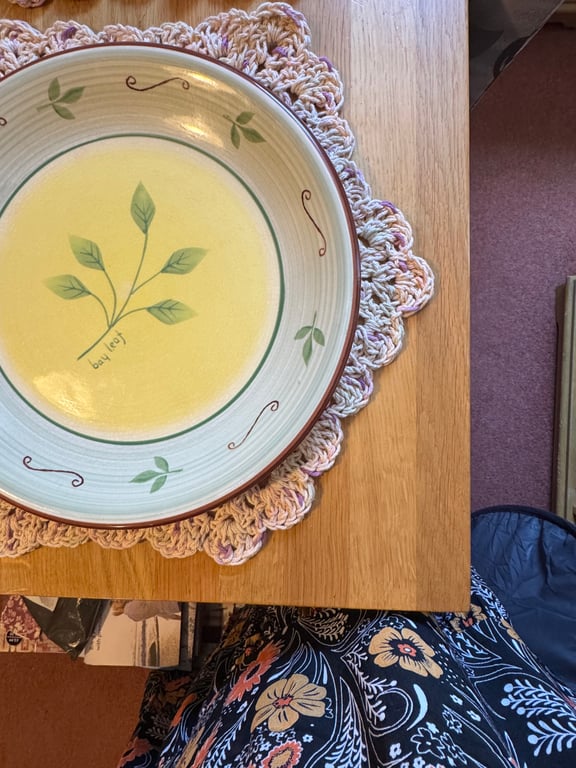 Pair of Crochet Hexagonal Placemats ‘Honeycomb’