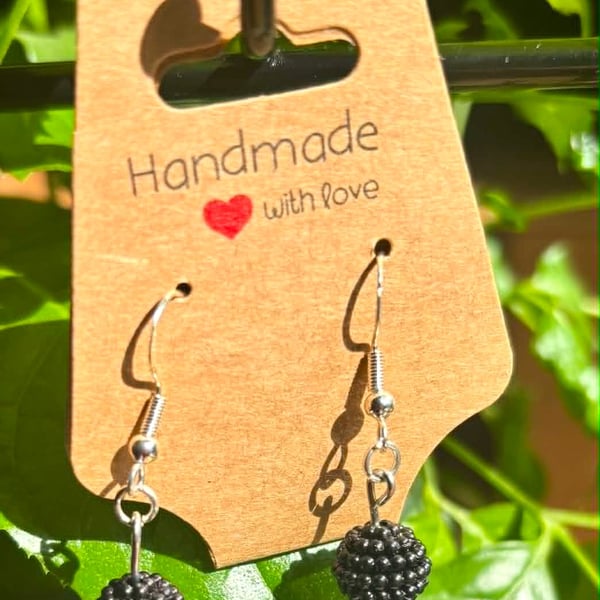 Handmade Silver-Plated Hook Earrings with Bobbly Bead Dangles