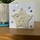 Christmas card crocheted star hanging decoration 