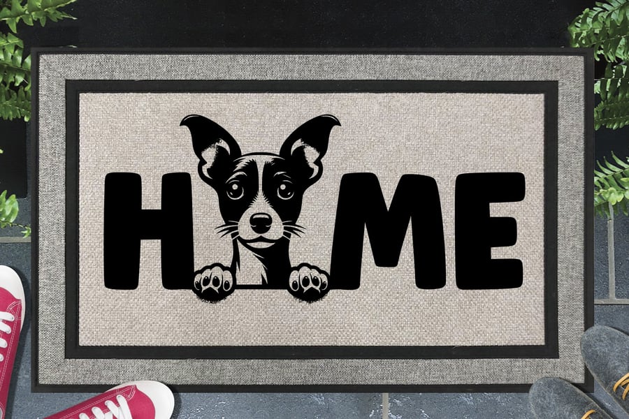 Toy Fox Terrier Home Door Mat No.1 - All Weather Welcome Mat - 45x70cm 