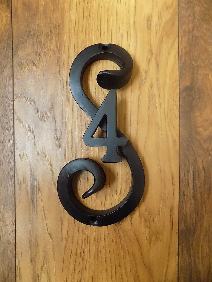 Custom Scrolled House Number.. .....................Wrought Iron (Forged Steel) 