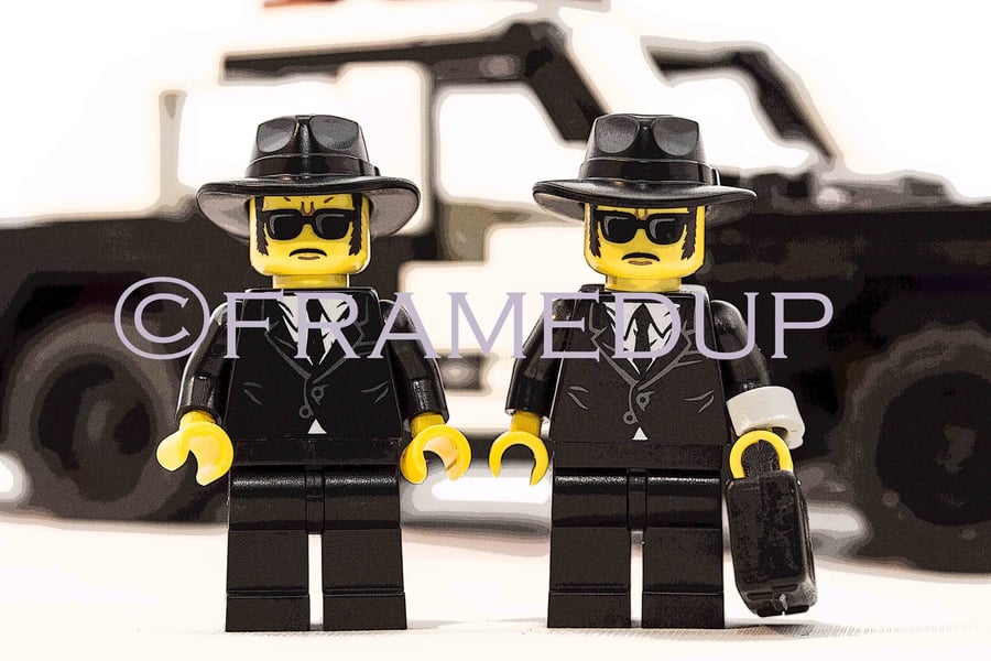 THE BLUES BROTHERS - PORTRAIT PRINT IN LEGO - 8 x 6