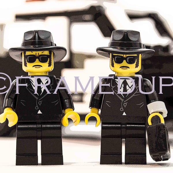 THE BLUES BROTHERS - PORTRAIT PRINT IN LEGO - 8 x 6
