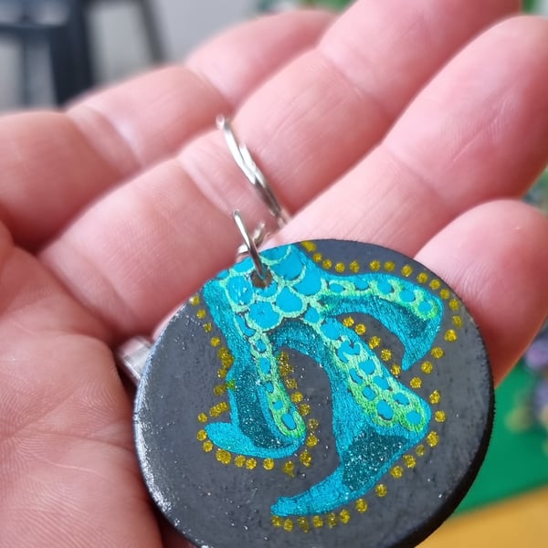 Hand painted wooden keyrings (Dragon theme)