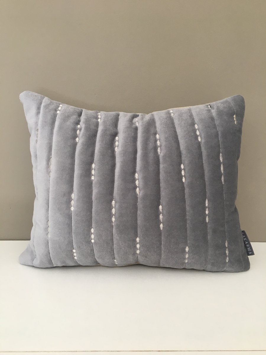 Cushion - Quilted Silver thread