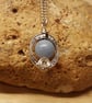 Blue Angelite pendant. Small Oval frame necklace. - Image 1