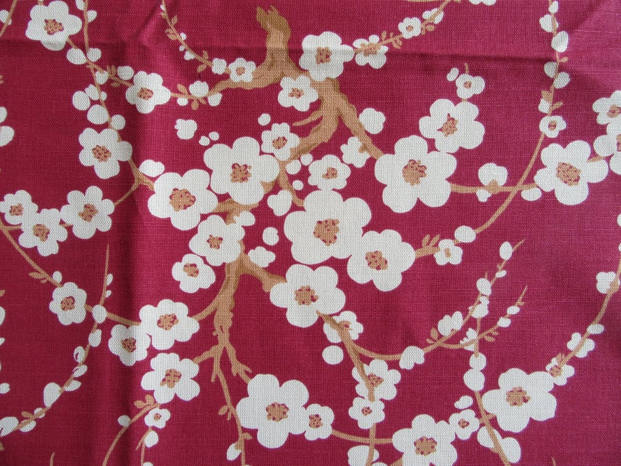 Laura Ashley curtain fabric - Lori in cranberry