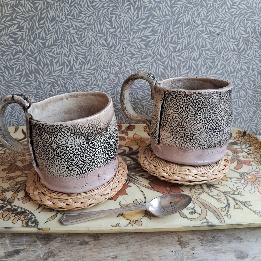 Brown and Pink Teacup Seconds (see photos)