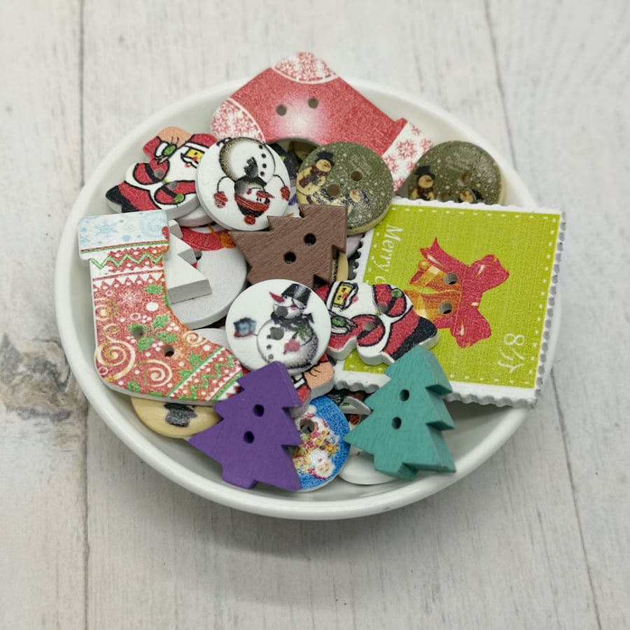 Christmas Mixed Buttons