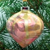 Unusual marbled ceramic Christmas bauble decoration ooak
