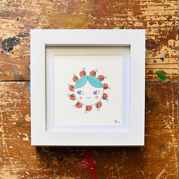 Nellie - Framed Original Mini Illustration 