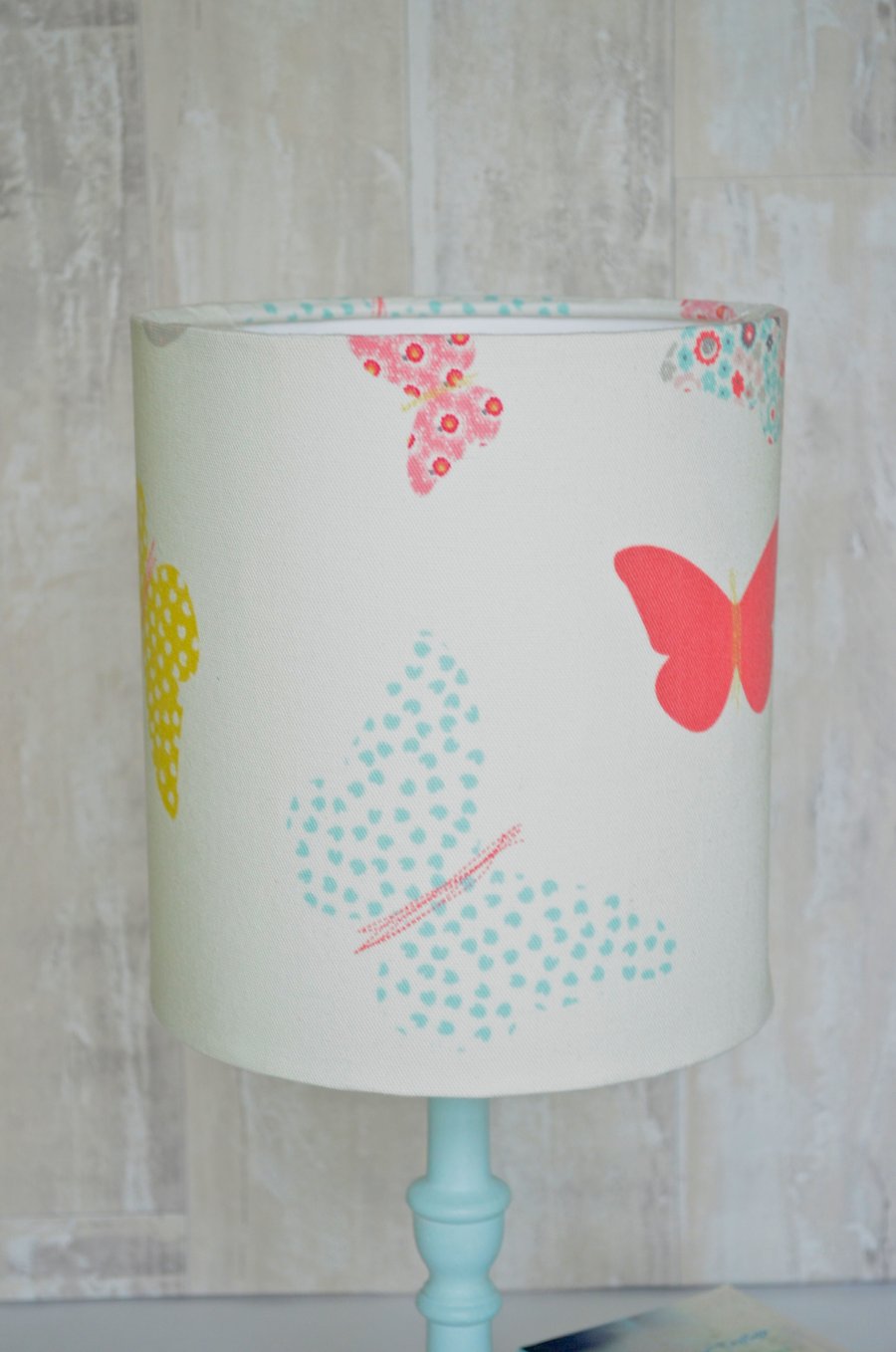 Pastel lampshade, butterfly lampshade, butterfly décor, lampshade,pink lampshade