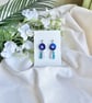 Blue Mirror Donut Hoop Acrylic Earrings - Layered Drop Dangles - Image 5