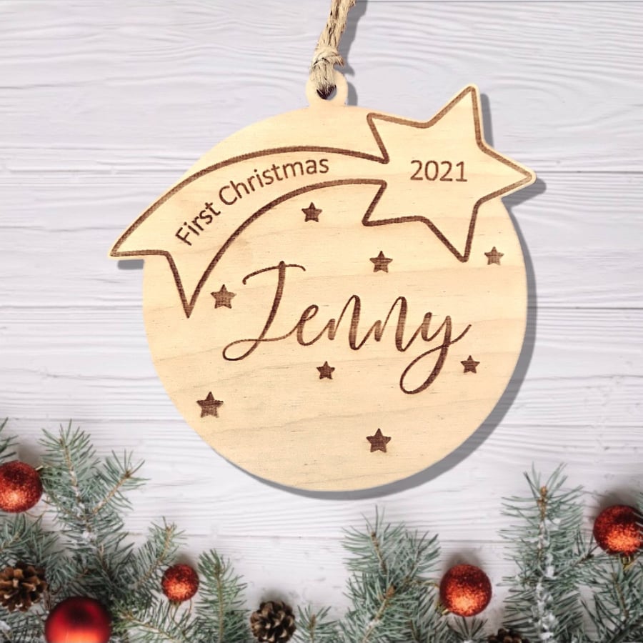 First Christmas Bauble, Tree Decoration, personalised bauble, Xmas Christmas dec