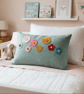 Handmade Felt Wildflower Cushion - Floral Scatter Pillow - Nursery Decor