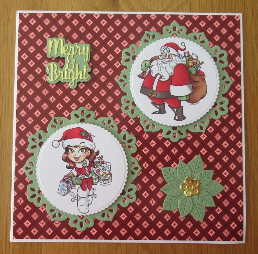 8x8" Santa & Shopaholic - Christmas Card
