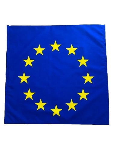 23" x 23" (59 x 59 cm) European Union EU Euro Blue Star Flag Bandana Head Scarf