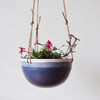 Hanging indoor planter in blue and white - handmade ceramics