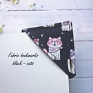 Black Cat Fabric Corner Bookmark 