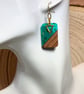 Walnut & Resin Rectangle Earrings. - Image 4