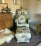 William Morris Strawberry Thief Fabric Armchair Accent Adult Chair Navy Blue  - Image 8