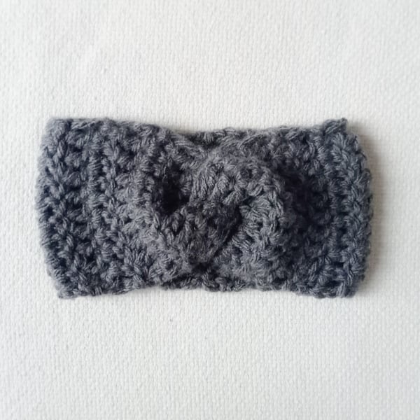 CROCHET Ladies Graphite Headband