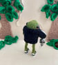  Handmade Spooky Skeleton Frog, Gothic Halloween Knitted Frog Ornament - Image 4