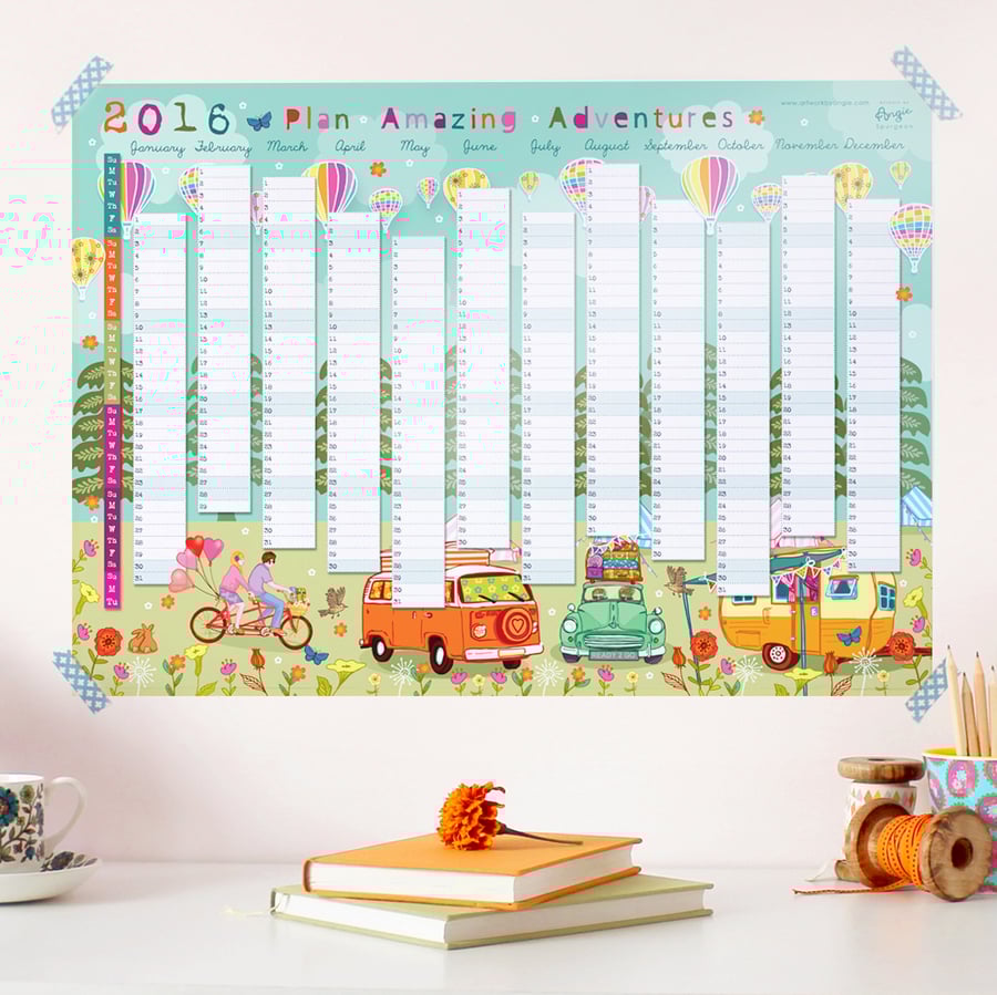 2016 Wall Planner - Plan Amazing Adventures