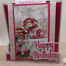 Birthday Card with flower gift fro Mum, Auntie or Sister