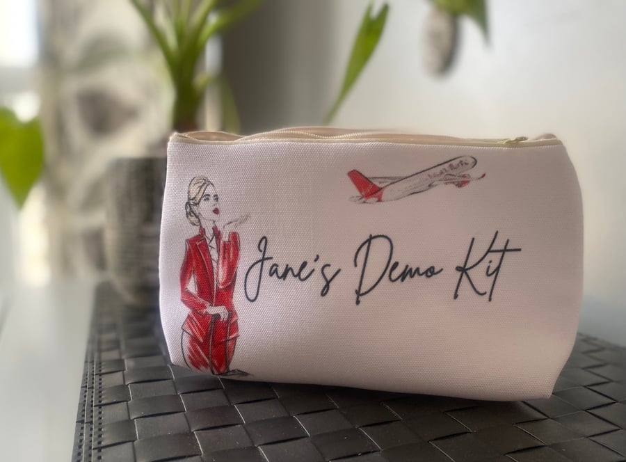 Personalised Make Up Bag Cabin Crew 'Demo Kit' Flight Attendant Gift