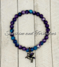 Purple Rain Jasper & Enamelled Unicorn Bracelet – Handmade Gemstone Jewellery UK - Image 4