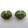 green sea shell beads