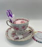 Vintage Roses Teacup Pin Cushion & Sewing Station - Mindful Gift - Image 3