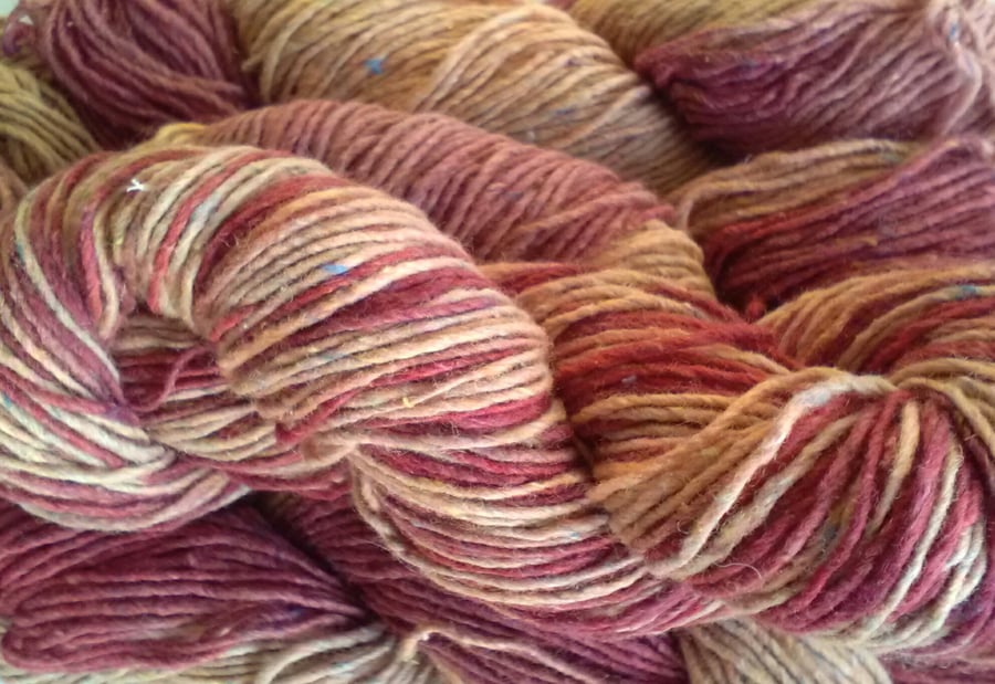 SPECIALS! 200g Hand-dyed Wool Cotton Tweed DK Terracotta mix