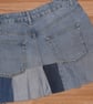 Jean Skirt M Blue Mini Unique Handmade upcycled denim  - Image 2