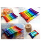 Handmade Fused Glass Rainbow Striped Soap Dish - Colourful Glass - Rainbow Decor - Image 1