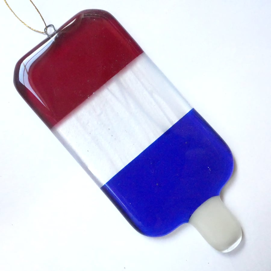 Retro Fused Glass Jubilee Ice Lolly Pop Suncatcher