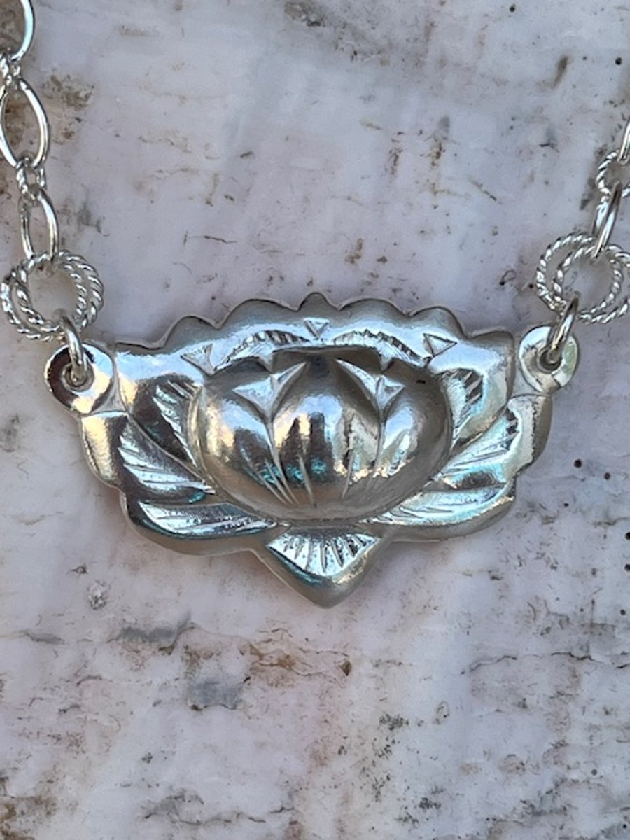 Lotus flower silver neckless