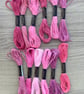 Pink Embroidery Bundle! 12 Skeins of Various Pink Tones Embroidery Threads.