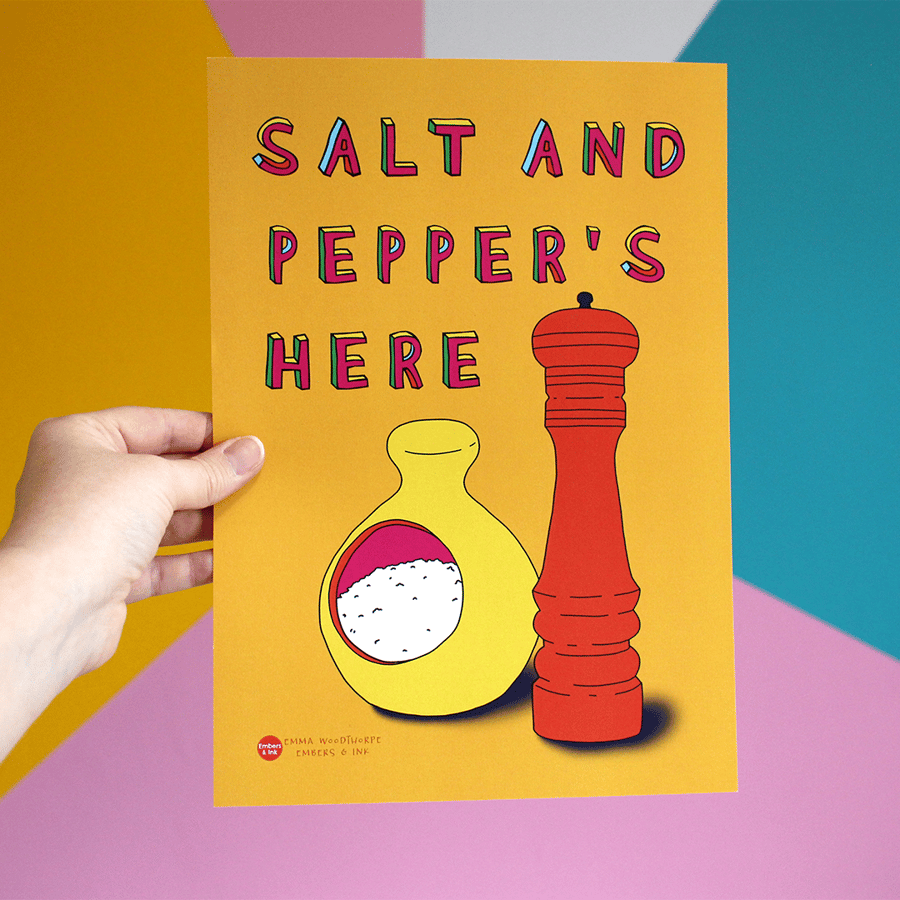 Salt and Pepper's Here A4 Poster