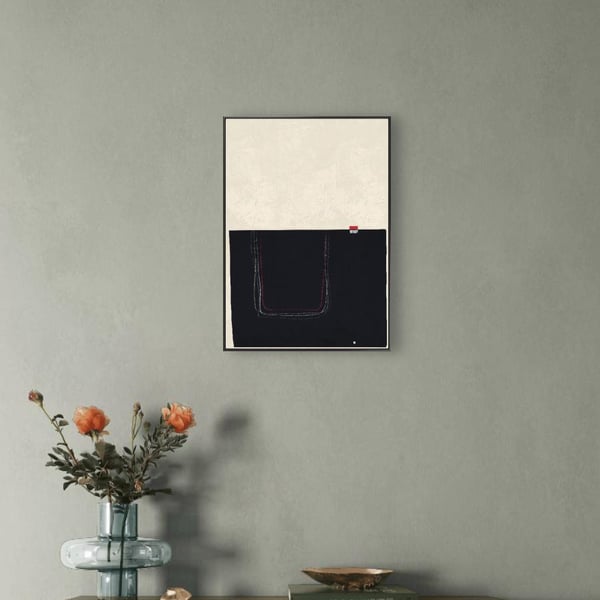 Digital Hand Drawn Abstract Art Print Neutral Scandinavian Design, UNFRAMED