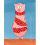 Tinsel Pig Christmas Card A6 - Image 1