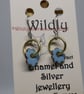 Blue flower enamel earrings