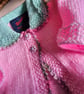 Baby Girl's Hand Knitted Cardigan, Dress & Booties with Merino wool 0-6 mths - Image 5