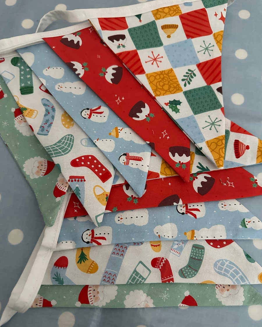 Christmas Fabric Bunting, Banner, 