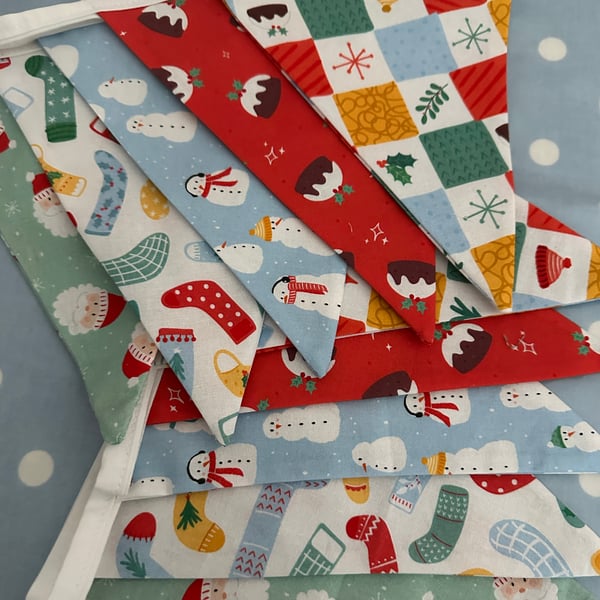 Christmas Fabric Bunting, Banner, 