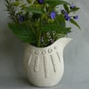 Ceramic Bird Vase in Soft White Glaze